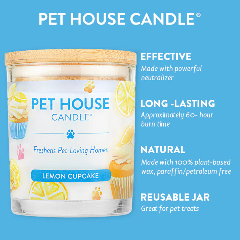 Pet House Candle Lemon Cupcake 9oz Jar-Four Muddy Paws