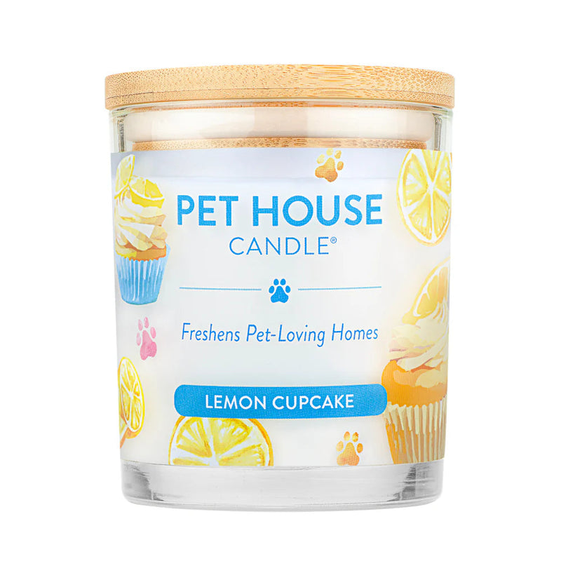 Pet House Candle Lemon Cupcake 9oz Jar-Four Muddy Paws