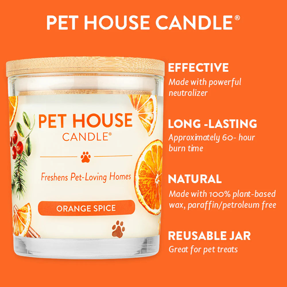 Pet House Candle Orange Spice 9oz Jar-Four Muddy Paws