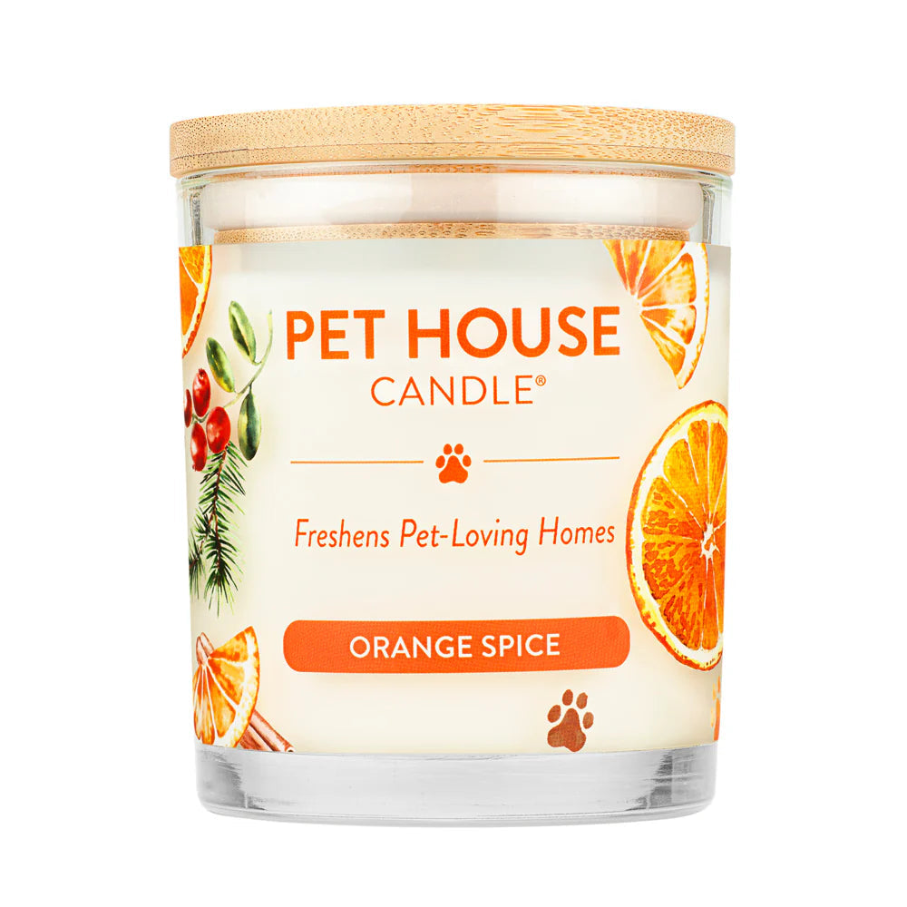 Pet House Candle Orange Spice 9oz Jar-Four Muddy Paws