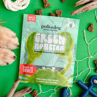 Polka Dog Green Monstah Bones 7oz-Four Muddy Paws