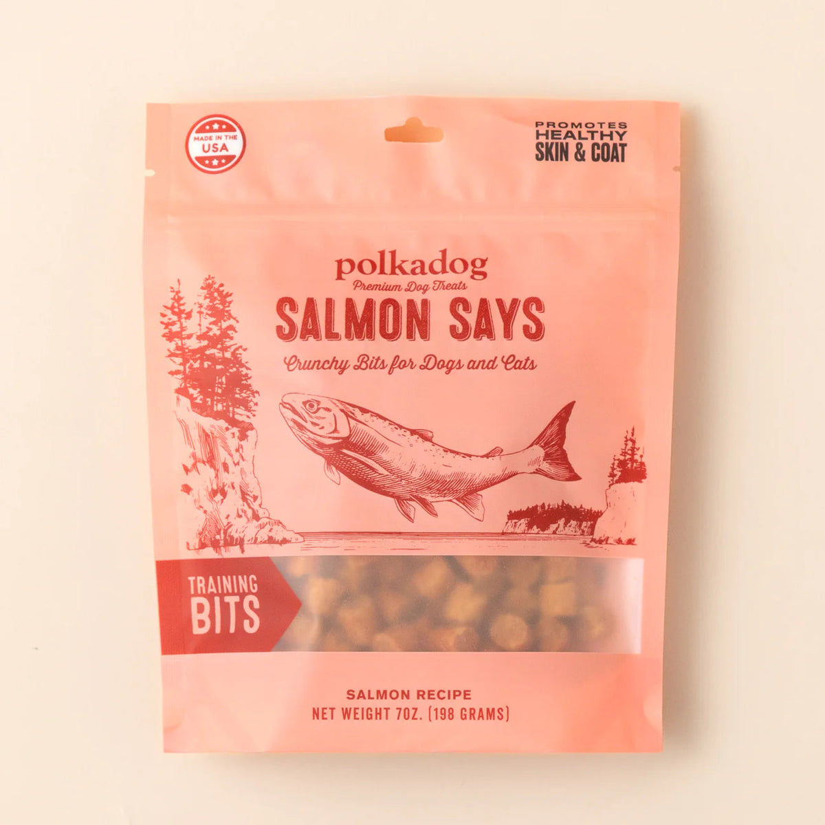 Polka Dog Salmon Says Training Bites 8oz Pouch-Four Muddy Paws
