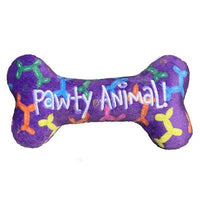 Power Plush Pawty Animal Bone Dog Toy Small-Four Muddy Paws