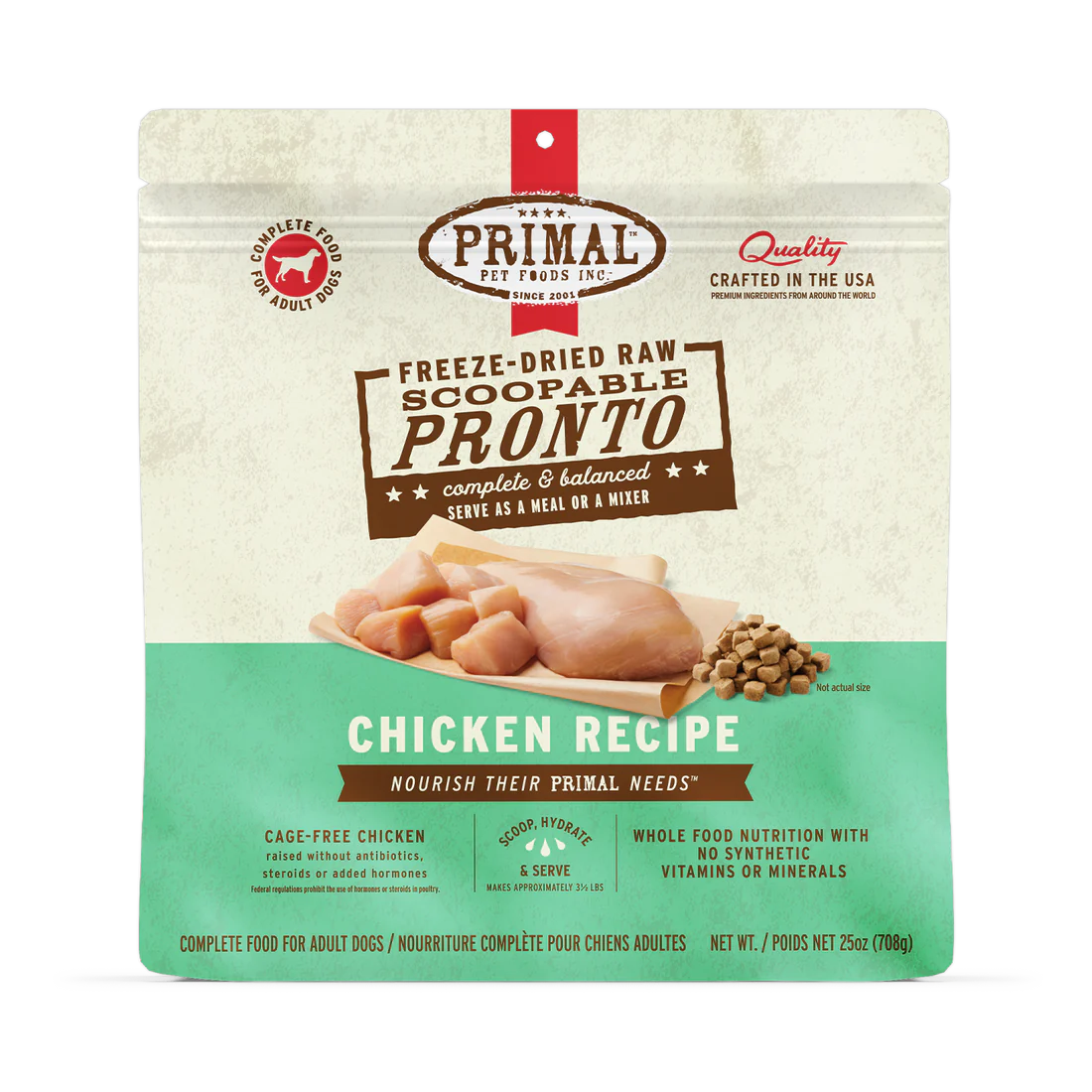 Primal Freeze Dried Pronto Chicken Dog Food 7oz-Four Muddy Paws