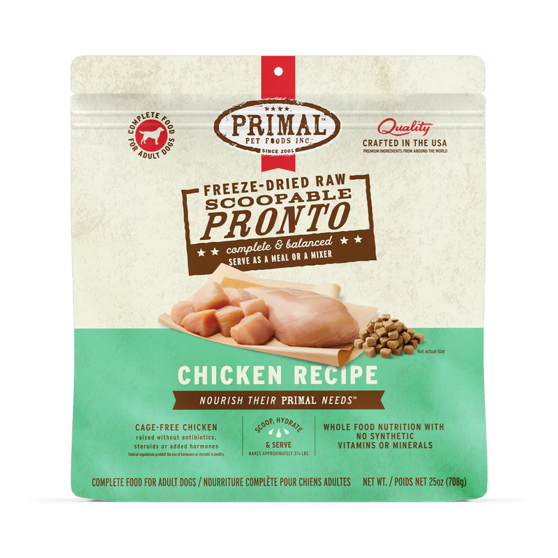 Primal Freeze Dried Pronto Chicken Dog Food 7oz-Four Muddy Paws