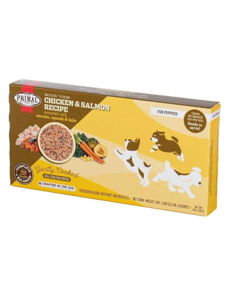 Primal Puppy Chicken & Salmon Gently Cooked Food 8oz-Four Muddy Paws