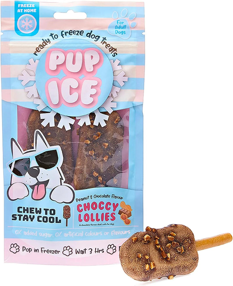 Pup Ice Choccy Lollies Peanut & Chocolate Treat 2pk-Four Muddy Paws