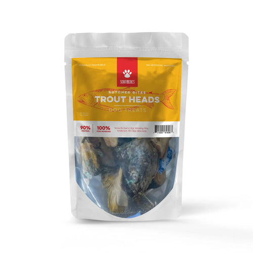 Scout & Zoe's Freeze Dried Trout Head each-Four Muddy Paws