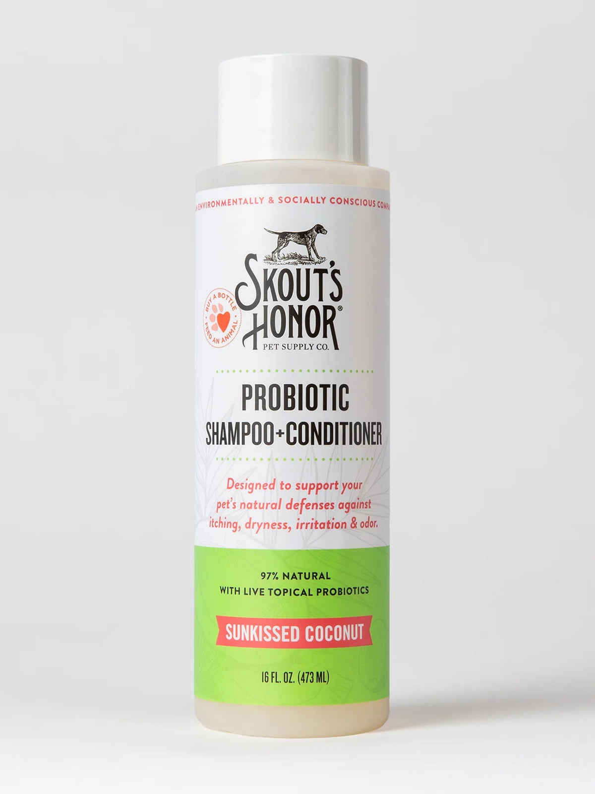 Skouts Honor Dog Probiotic Shampoo Conditioner Sunkissed Coconut 16oz-Four Muddy Paws