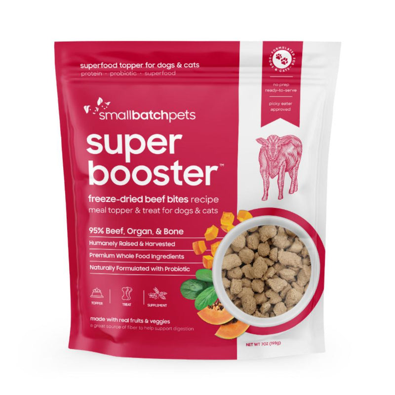 Smallbatch Dog Cat Freeze Dried Super Booster Beef 18oz-Four Muddy Paws