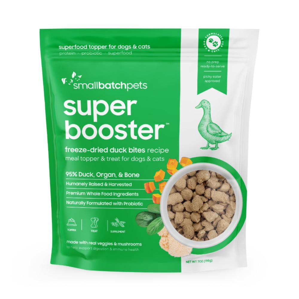 Smallbatch Dog Cat Freeze Dried Super Booster Duck 7oz-Four Muddy Paws