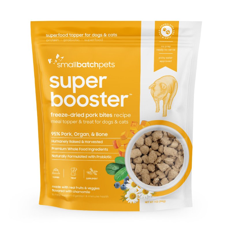 Smallbatch Dog Cat Freeze Dried Super Booster Pork 7oz-Four Muddy Paws