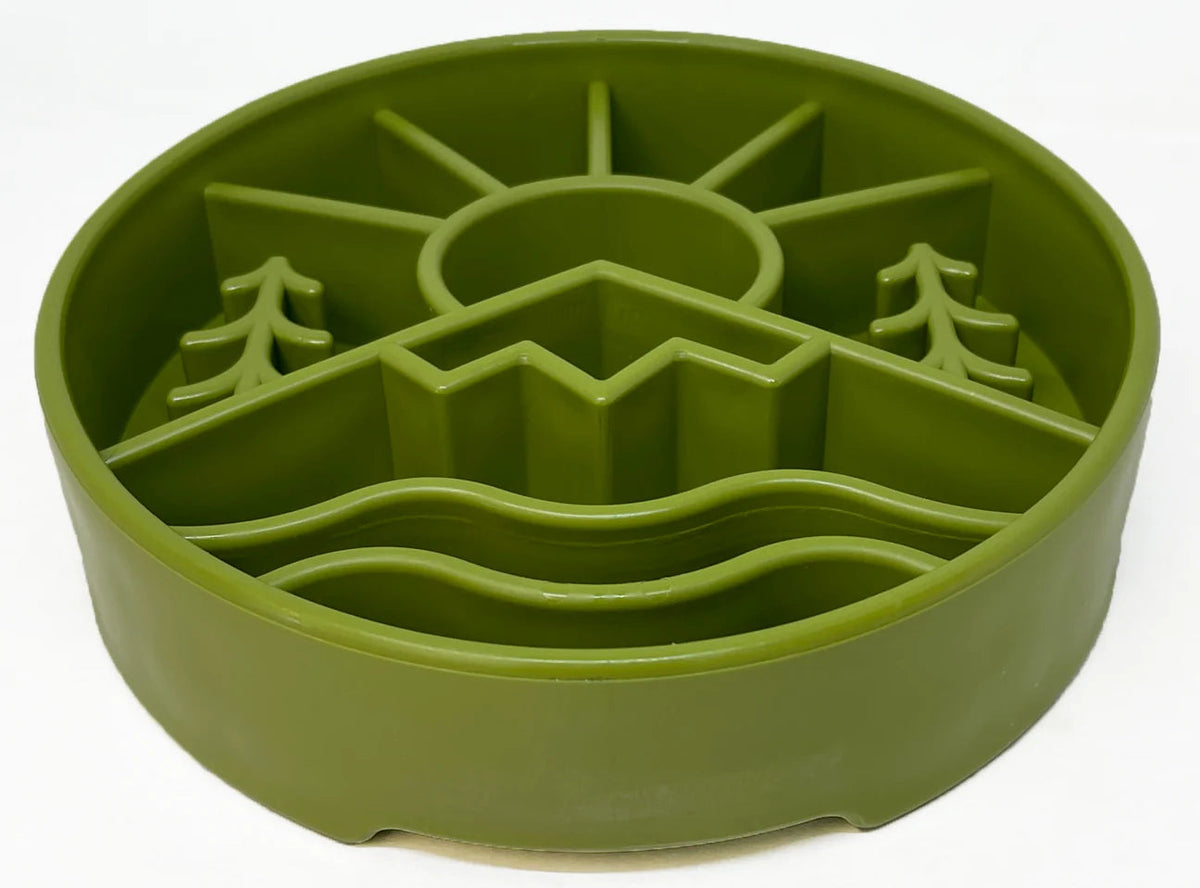 SodaPup Great Outdoors Slow Feeder Bowl Green-Four Muddy Paws