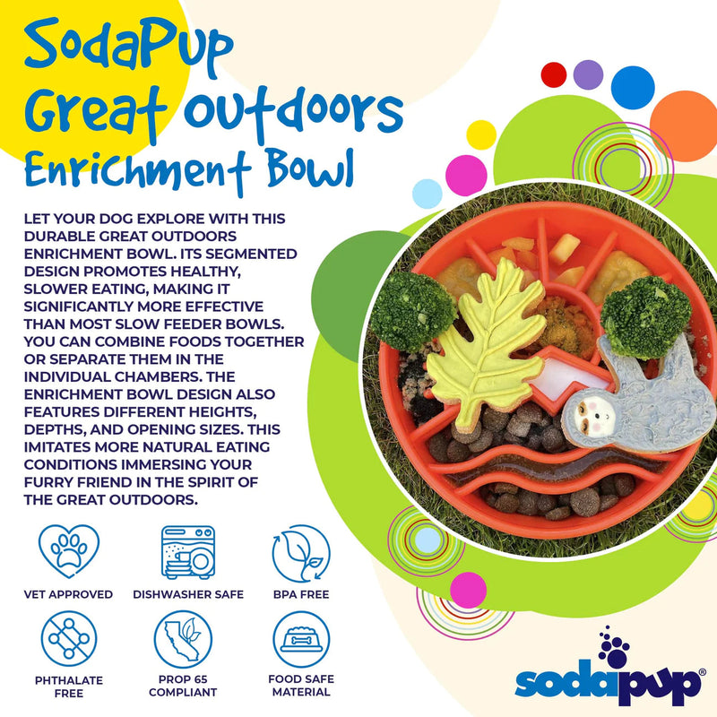 SodaPup Great Outdoors Slow Feeder Bowl Green-Four Muddy Paws