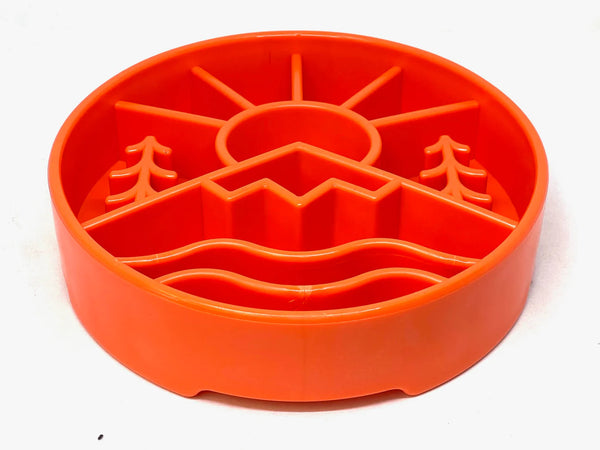 SodaPup Great Outdoors Slow Feeder Bowl Orange-Four Muddy Paws