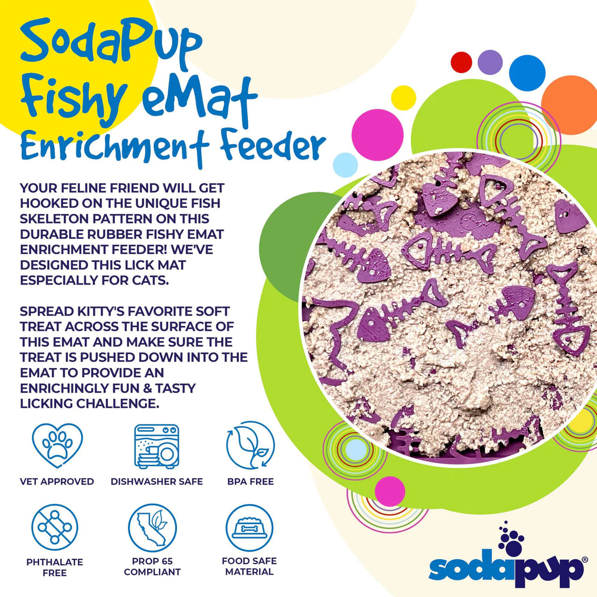 SodaPup TPE Emat Fishy Magenta Small-Four Muddy Paws