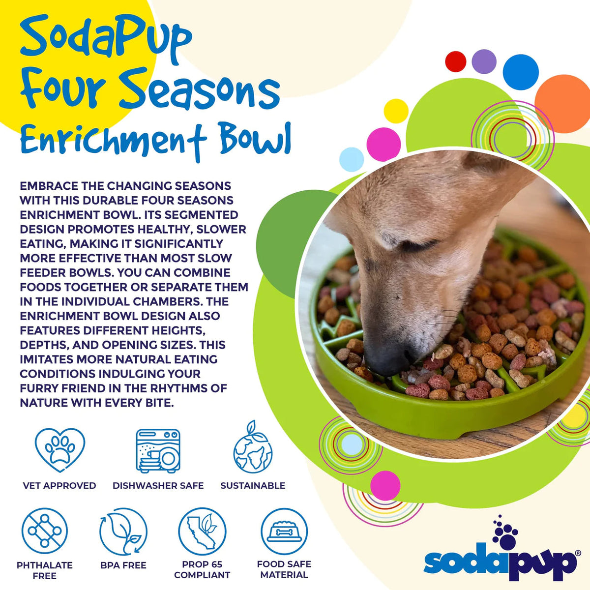 SodaPup eBowl Shallow Four Seasons Green-Four Muddy Paws