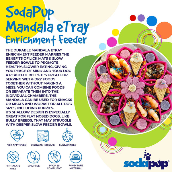 SodaPup eTray Enrichment Tray Mandala Green-Four Muddy Paws