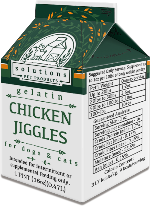 Solutions Chicken Jiggles Gelatin Pint-Four Muddy Paws