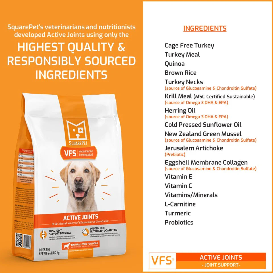 SquarePet VFS Active Joints Formula Dog Food 22lbs-Four Muddy Paws