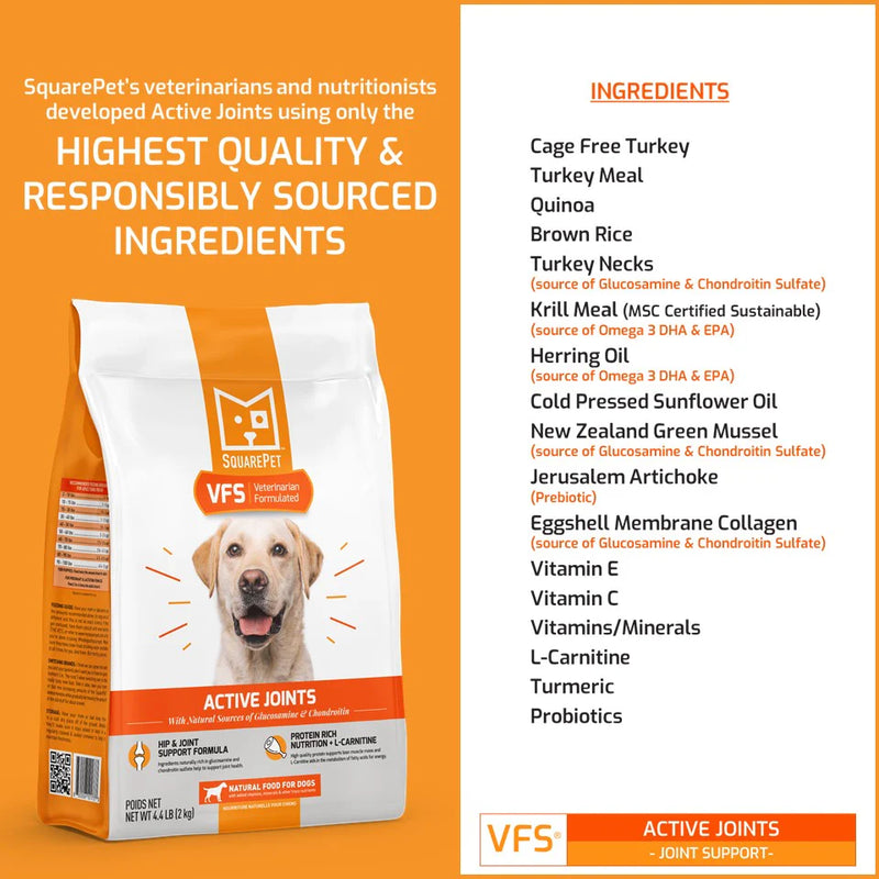 SquarePet VFS Active Joints Formula Dog Food 4.4lbs-Four Muddy Paws