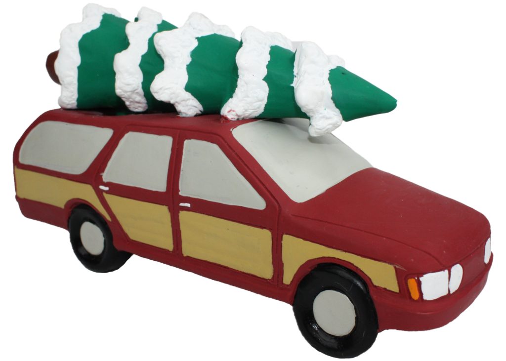 Station Wagon with Christmas Tree Toy 7.5"-Four Muddy Paws
