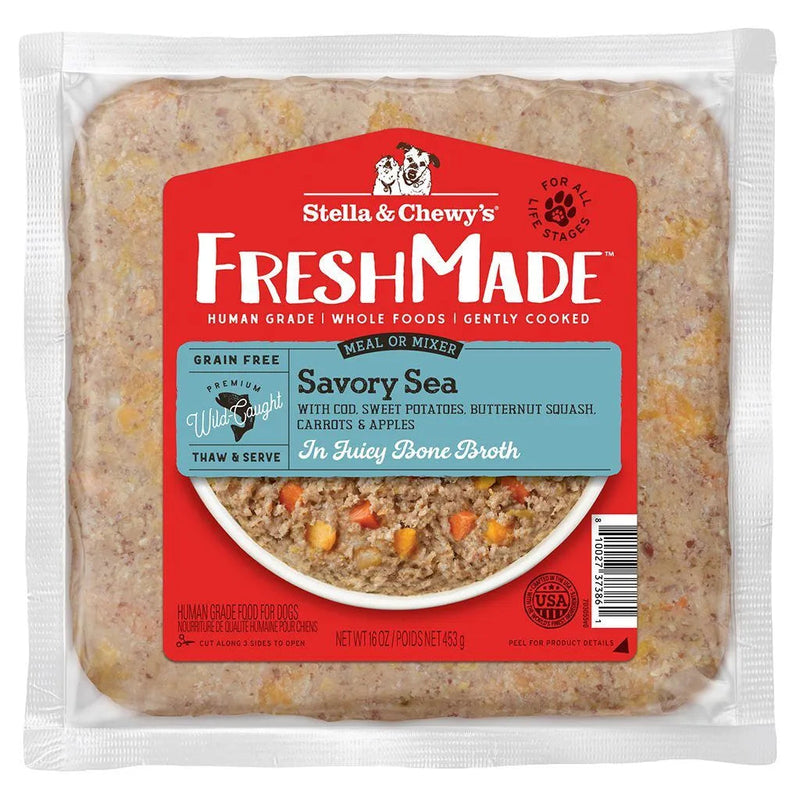 Stella & Chewy's Freshmade Savory Sea Gently Cooked Dog Food 16oz-Four Muddy Paws