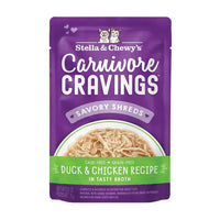 Stella and Chewy's Carnivore Cravings Shreds Duck & Chicken Pouch 2.8oz-Four Muddy Paws