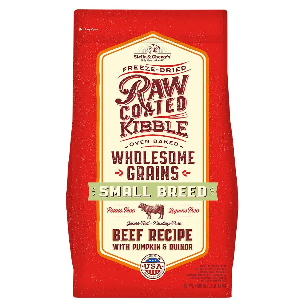 Stella and Chewy's Wholesome Grain Small Breed Raw Coated Beef with Pumpkin and Quinoa 3.5lbs-Four Muddy Paws