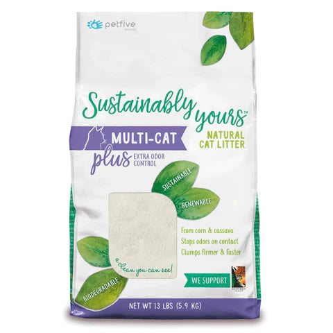 Sustainably Yours Cat Natural Plus Litter 13lb-Four Muddy Paws
