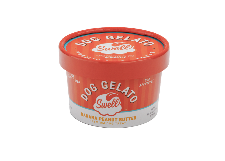 Swell Gelato Banana Peanut Butter Dog Treat 4.5oz-Four Muddy Paws