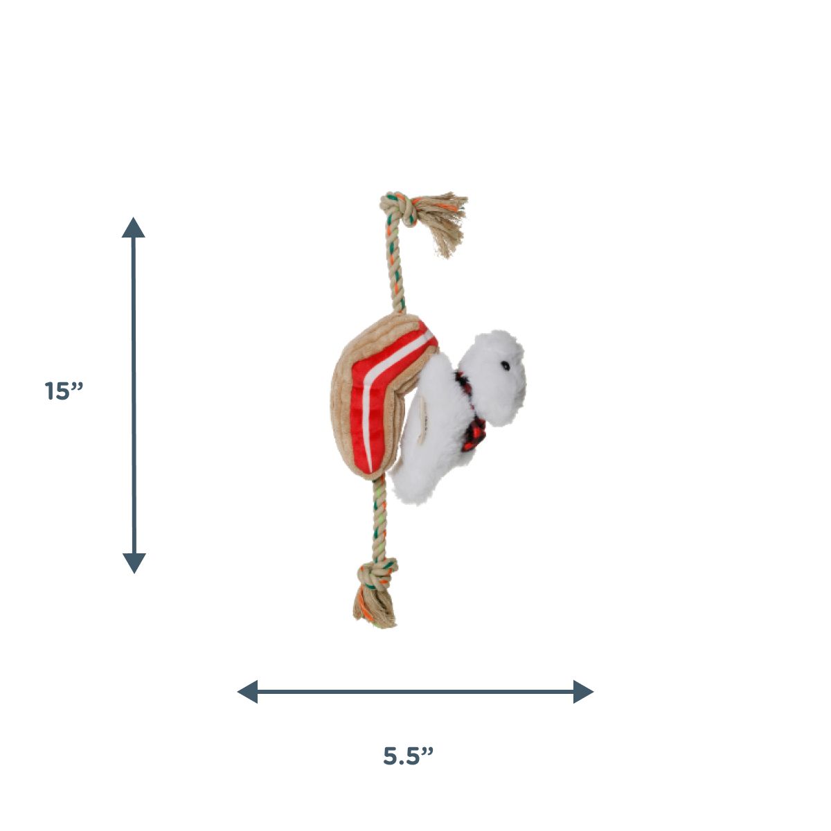 Tall Tails Holiday Rope Polar Bear Dog Toy-Four Muddy Paws