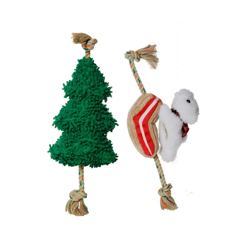 Tall Tails Holiday Rope Polar Bear Dog Toy-Four Muddy Paws