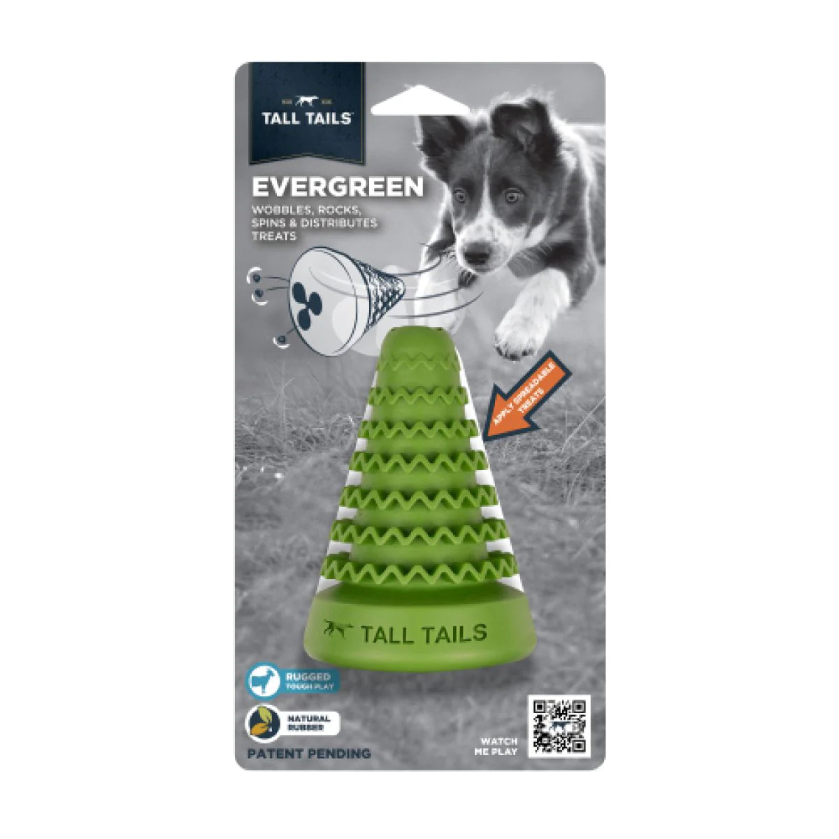 Tall Tails Natural Rubber Evergreen Dog Toy 4"-Four Muddy Paws