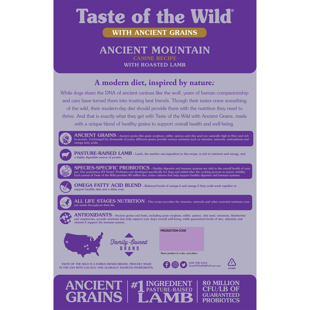 Taste of the Wild Ancient Mountain Dog Food 28lb-Four Muddy Paws