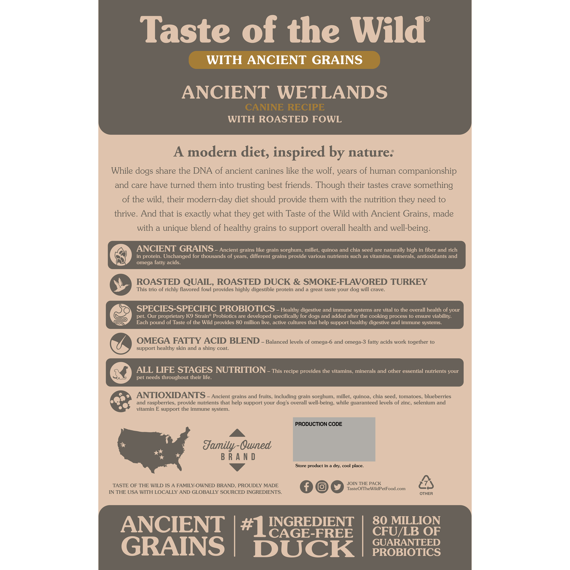 Taste of the Wild Ancient Wetlands Dog Food 28lb-Four Muddy Paws