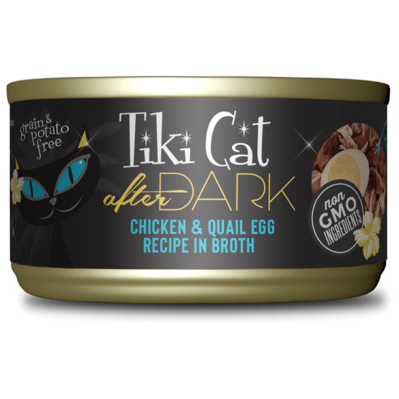 Tiki Cat After Dark Chicken & Quail Egg 2.8oz Can-Four Muddy Paws