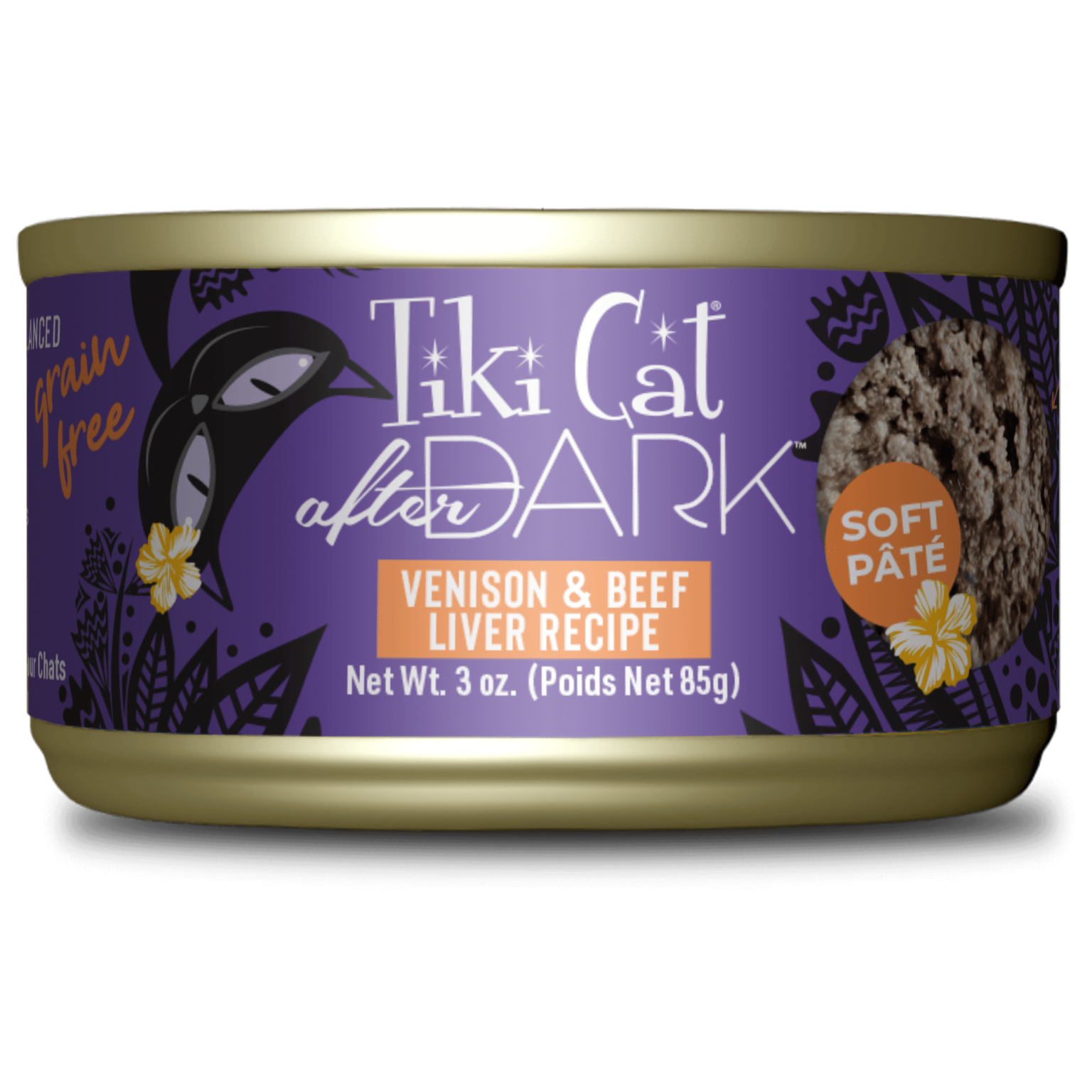 Tiki Cat After Dark Pate Venison & Beef Liver Can 3OZ-Four Muddy Paws