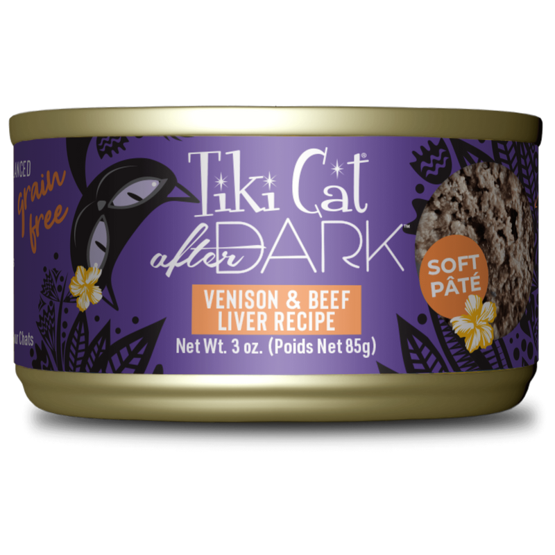 Tiki Cat After Dark Pate Venison & Beef Liver Can 3OZ-Four Muddy Paws