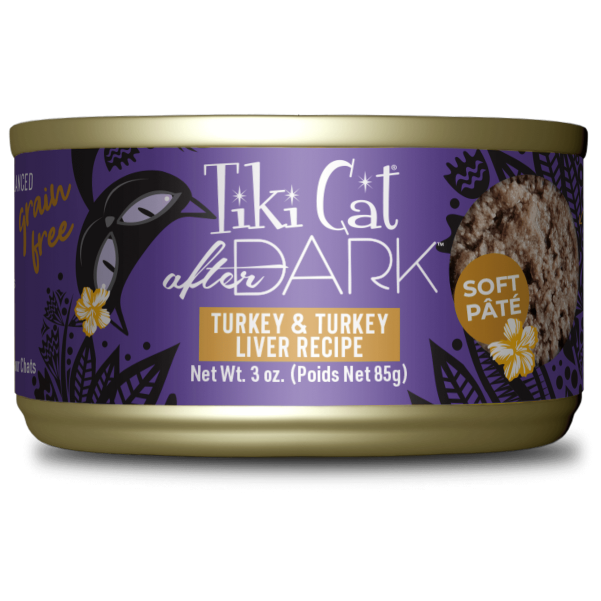 Tiki Cat After Dark Turkey & Turkey Liver Pate Liver Can 3OZ-Four Muddy Paws