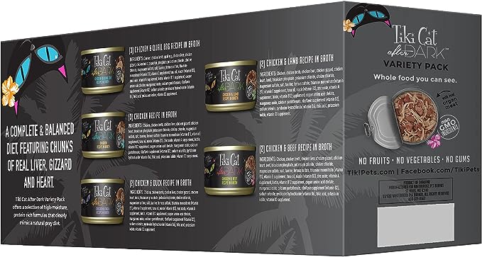 Tiki Cat After Dark Variety Pack 2.8oz Cans 12pk-Four Muddy Paws