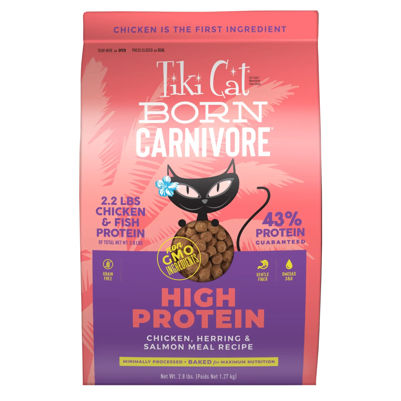 Tiki Cat Born Carnivore High Protein Dry Cat Food Chicken & Fish Luau 5.6lb-Four Muddy Paws