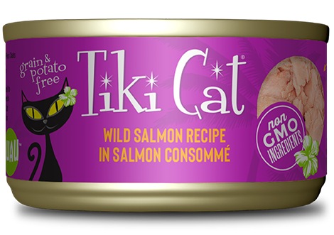 Tiki Cat Hanalei Luau Wild Salmon 2.8oz Can-Four Muddy Paws