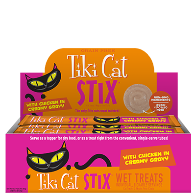 Tiki Cat Stix Cat Treats Chicken Mousse 3oz-Four Muddy Paws