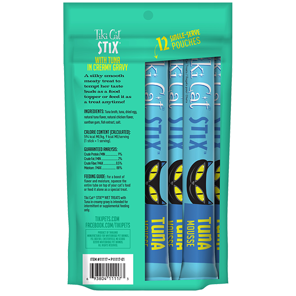 Tiki Cat Stix Cat Treats Tuna 3oz-Four Muddy Paws