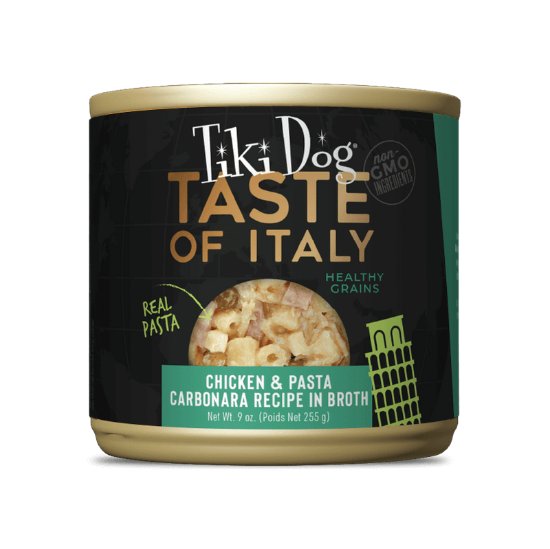 Tiki Dog Taste of the World Italy Carbonara Can 9oz-Four Muddy Paws