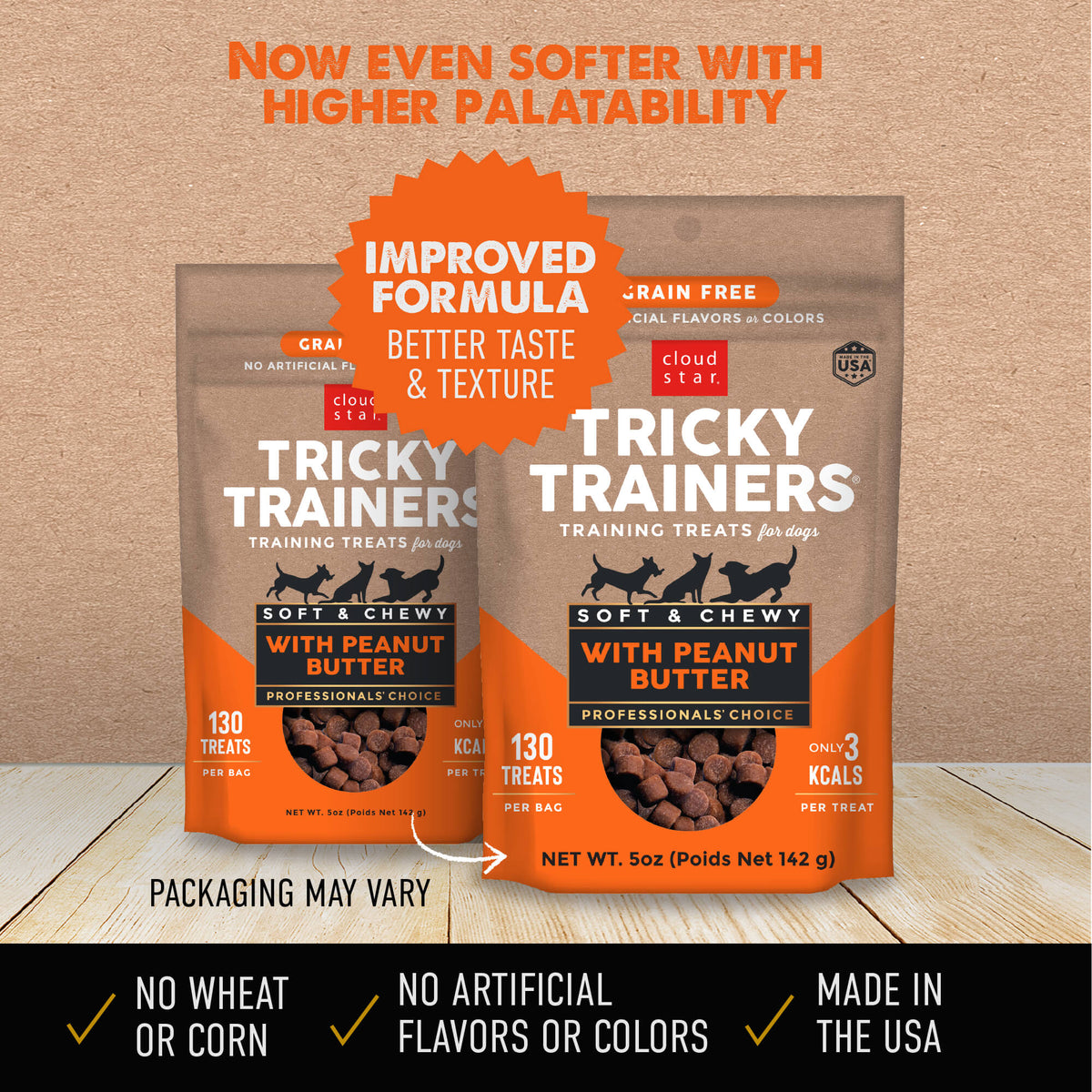 Tricky Trainer Grain Free Peanut Butter Treat 12oz-Four Muddy Paws