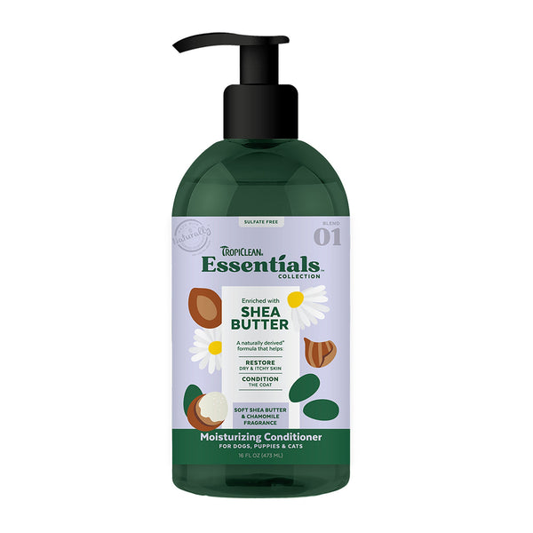 Tropiclean Essentials Shea Butter Cat/Dog Conditioner 16oz-Four Muddy Paws