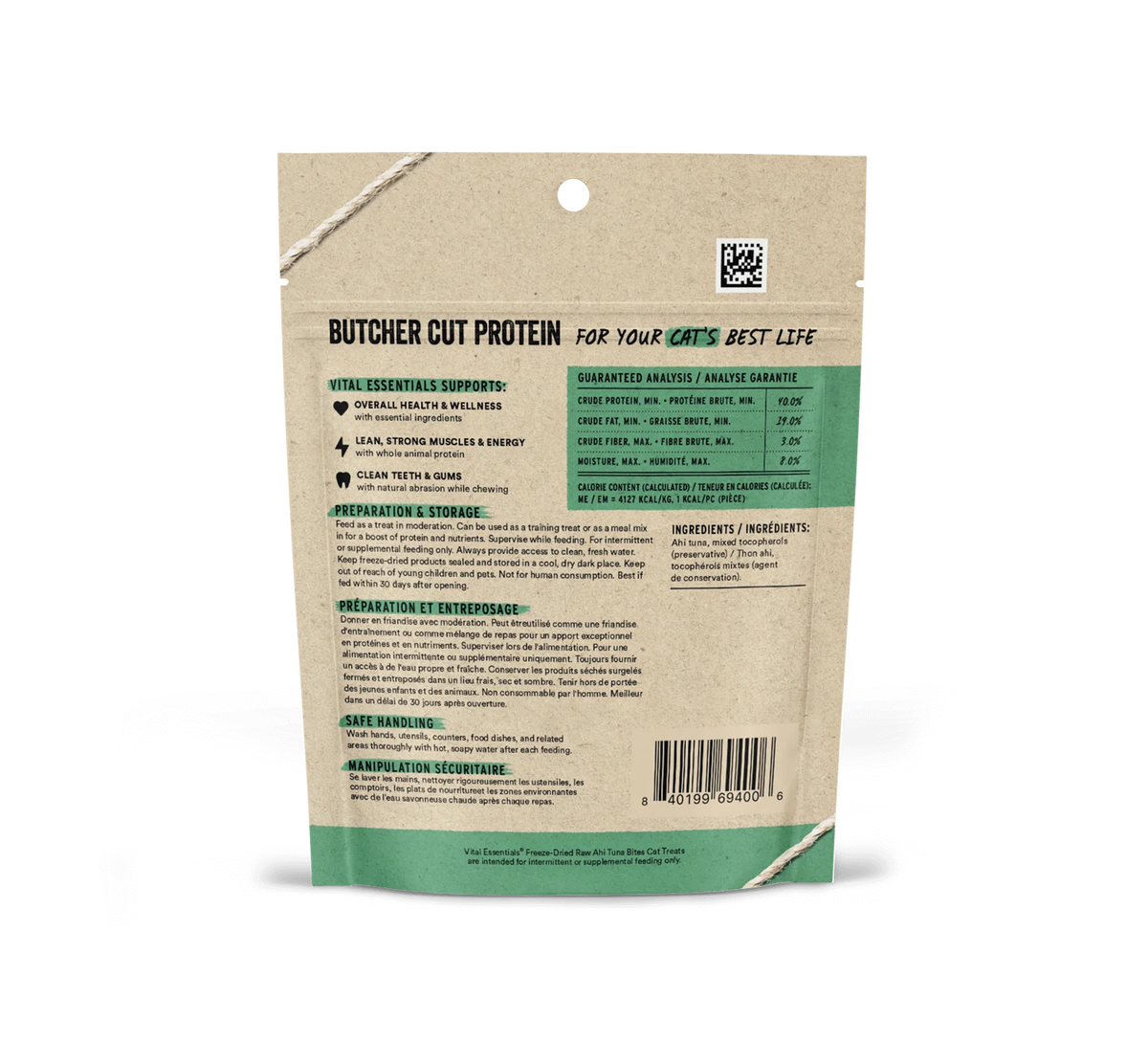 Vital Essentials Freeze Dried Ahi Tuna Cat Treats 1.1oz-Four Muddy Paws