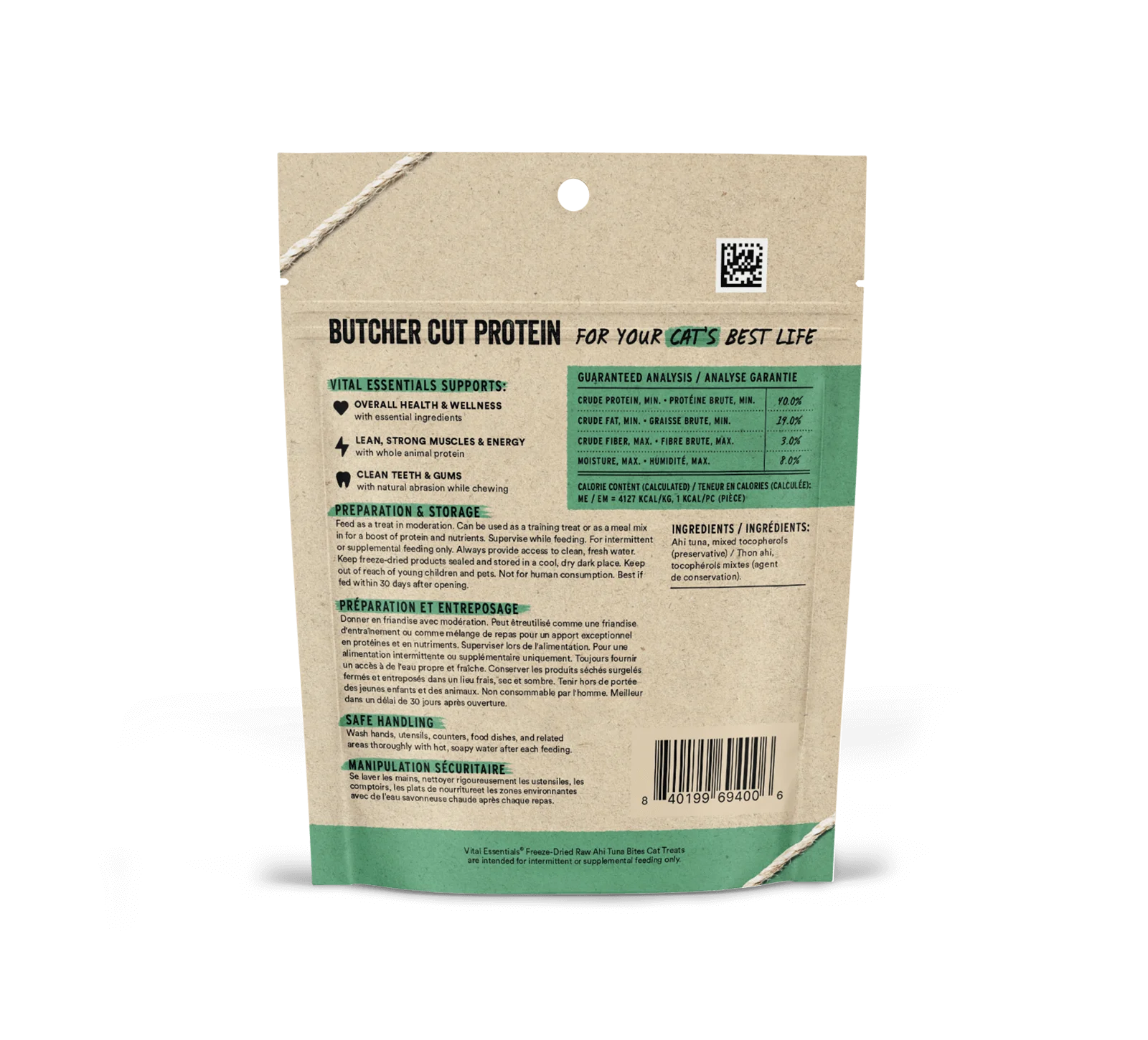 Vital Essentials Freeze Dried Ahi Tuna Cat Treats 1.1oz-Four Muddy Paws